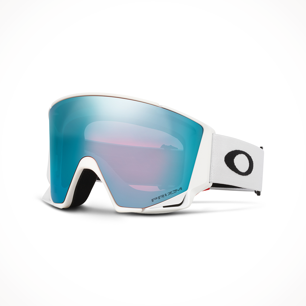 Product image: Oakley F Low Scape L Matte White Prizm Sapphire, shown in primary marketing view.