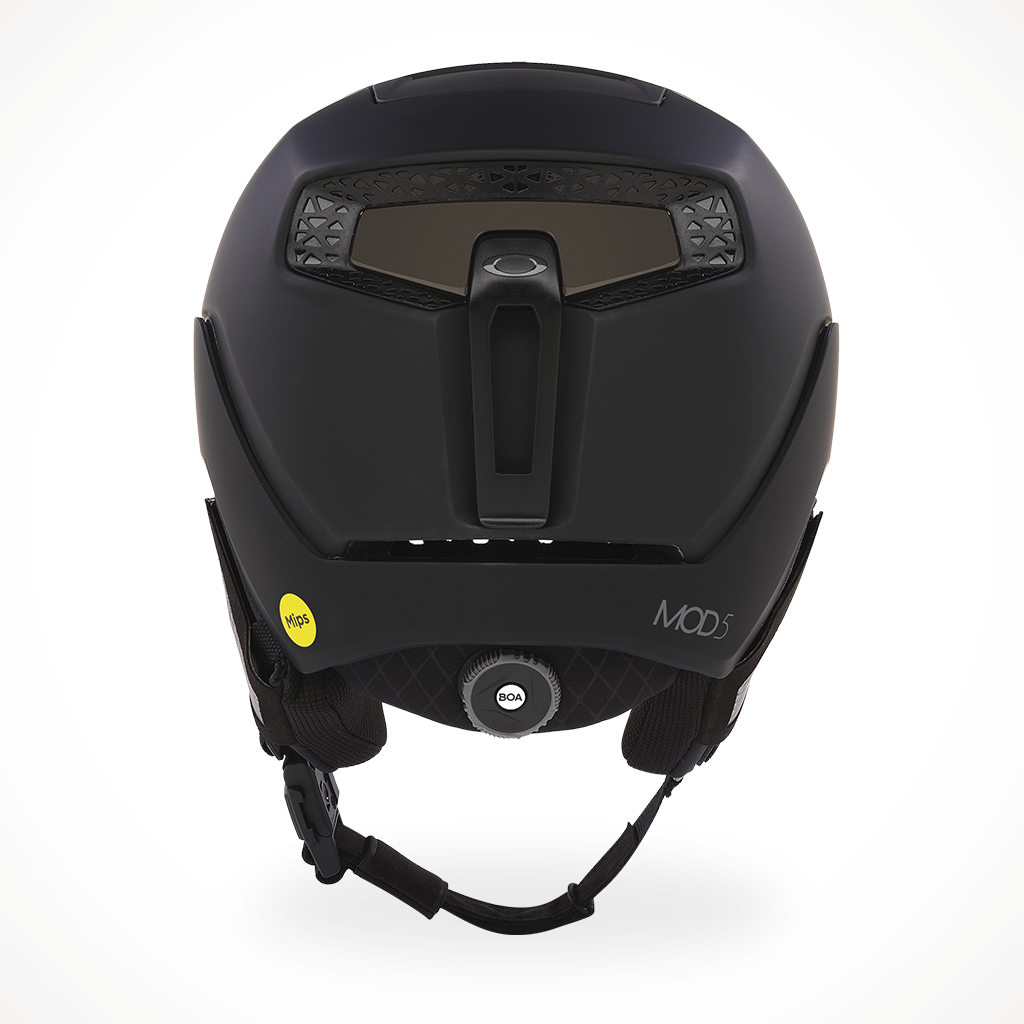 Product image: Oakley MOD5 2024 Snow Helmet Blackout, shown from the back.