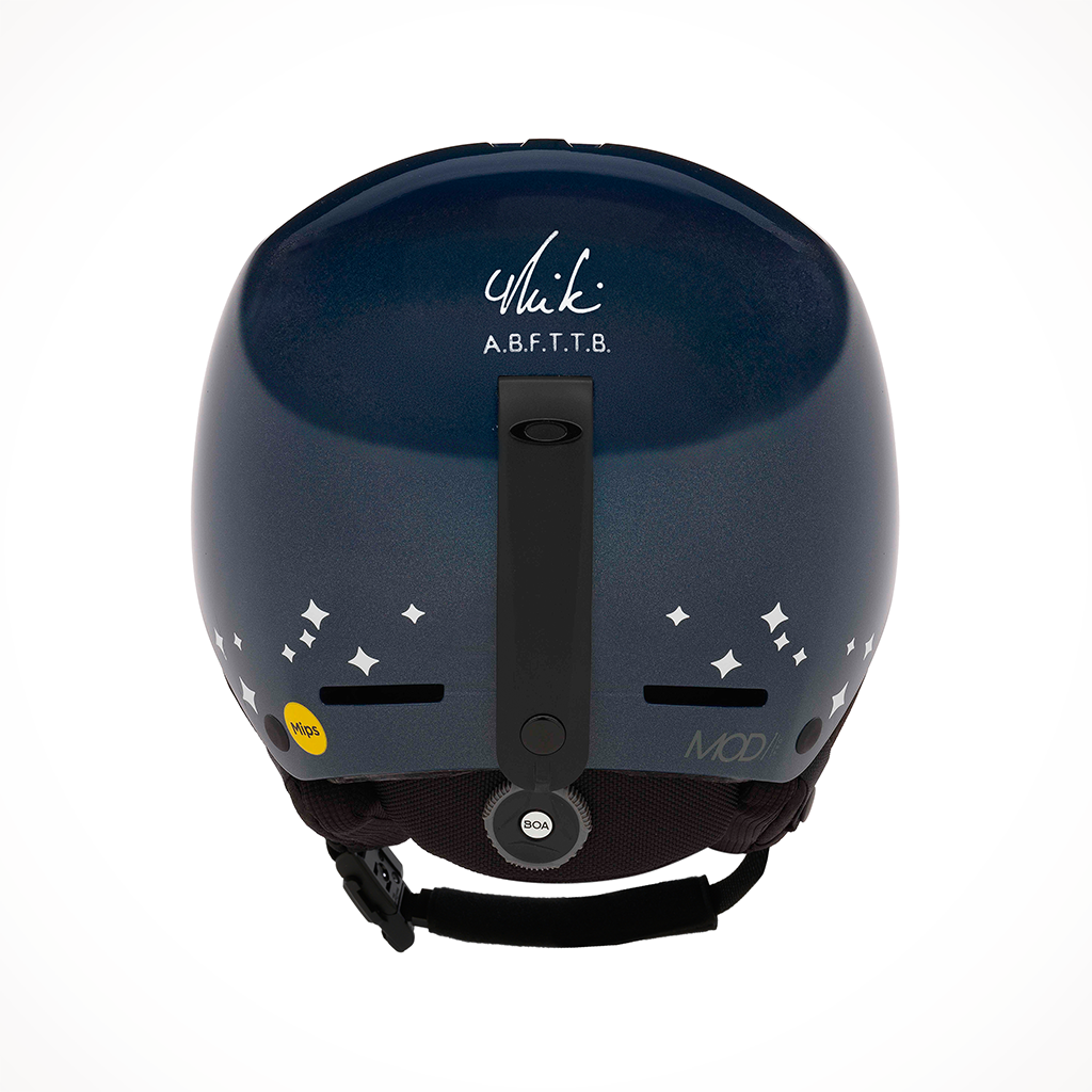 Product image: Oakley Mod1 Pro Y Shiffrin Signature Space Dust Abyss Stars Kids 2026, shown from the back.