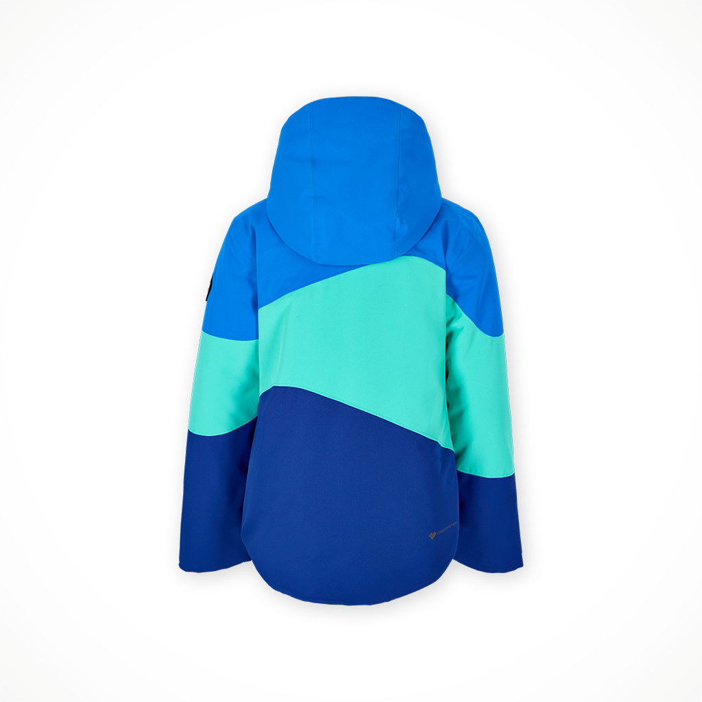 Product image: Obermeyer Reese Jacket Blue Depth Kids 2025, shown from the back.