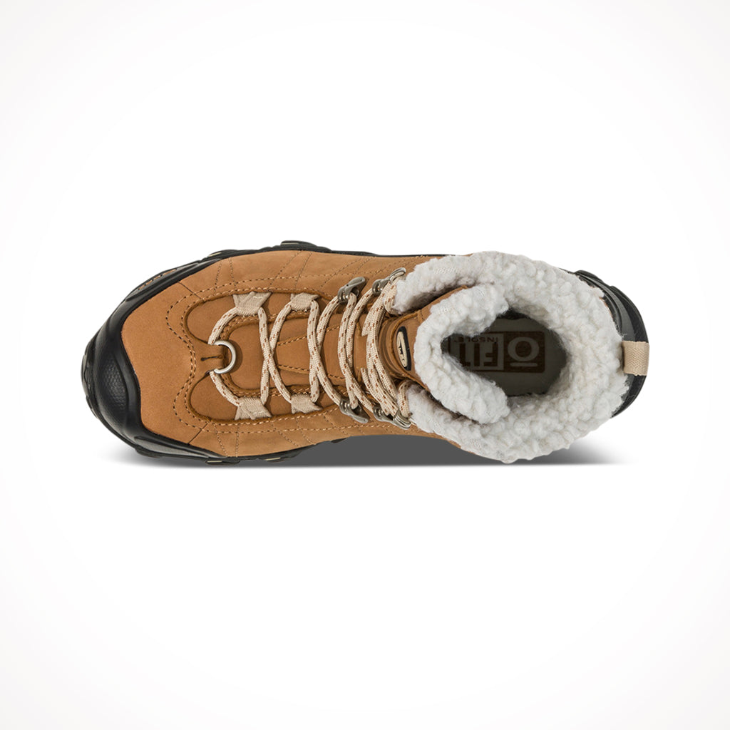 Product image: Oboz Womens Bridger 7 Insulated B dry Boots Chipmunk, shown from above.