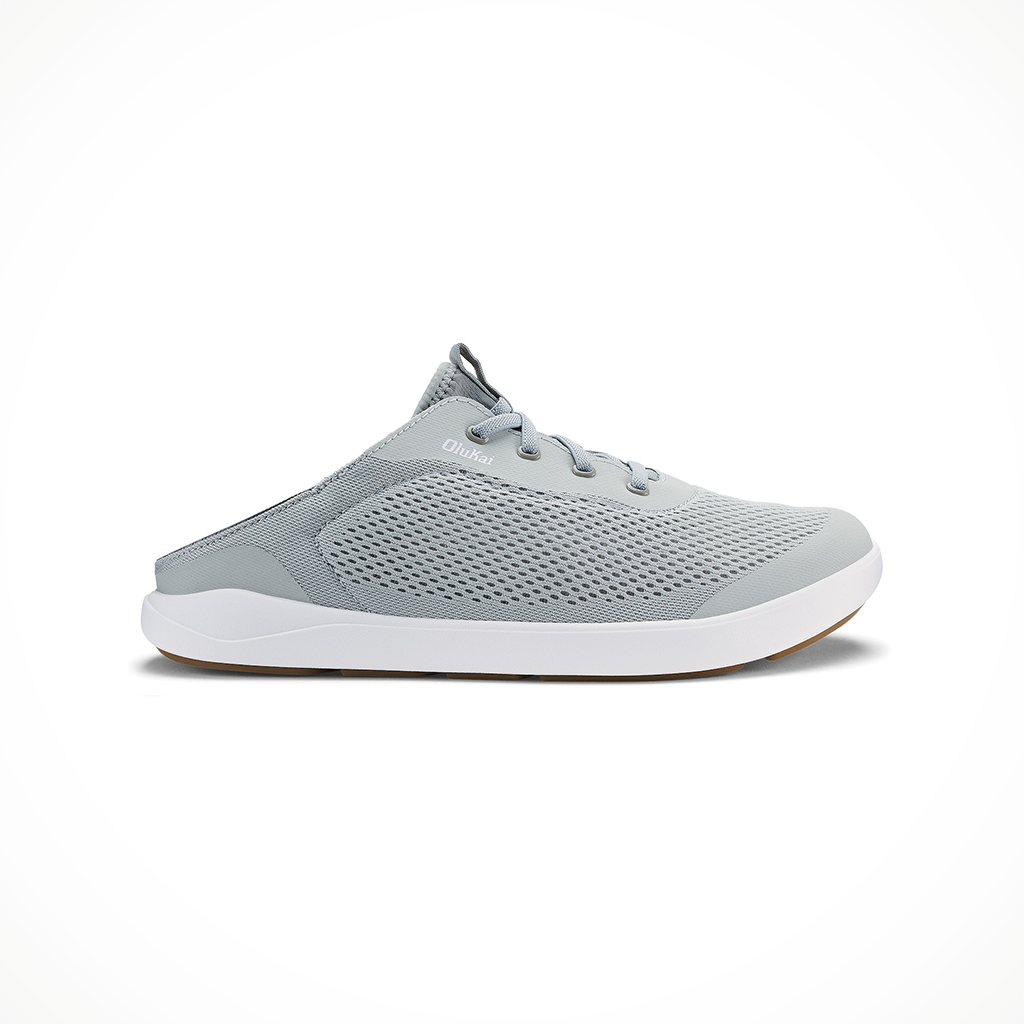 Product image: Olukai Moku Pae Cloud Grey Ash Mens 2026 Slide.