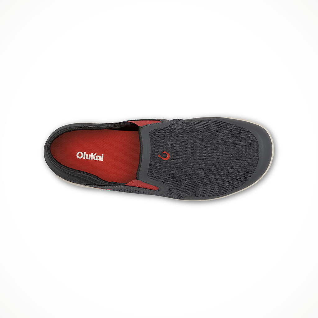 Product image: Olukai Moku Slip On Island Salt Koi Mens 2026, shown from above.