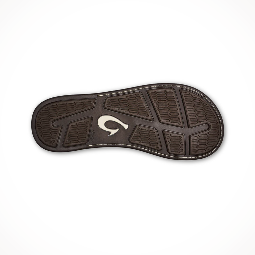 Product image: Olukai Mens Tuahine Trench Blue Dk Wood, showing the outsole tread pattern.