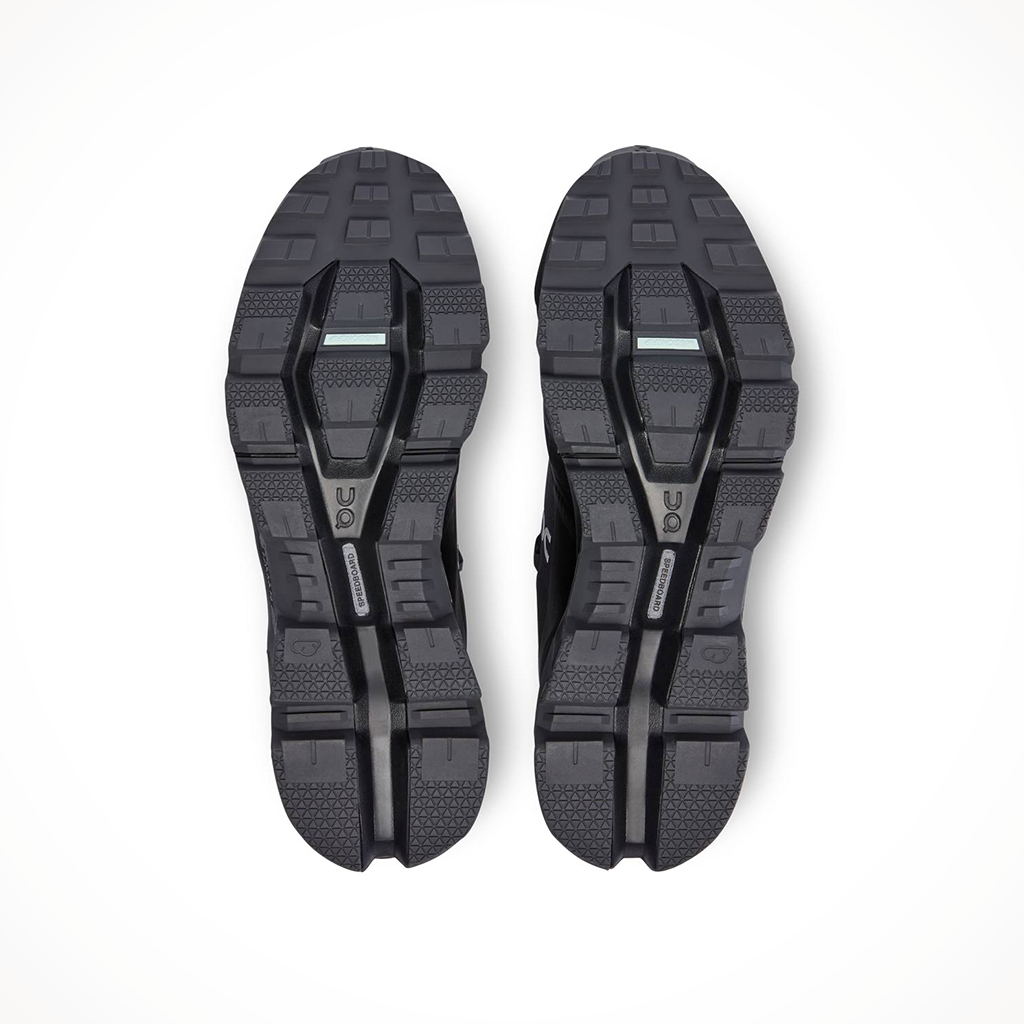 Product image: On Mens Cloudwander Waterproof Black Eclipse, showing the outsole tread pattern.