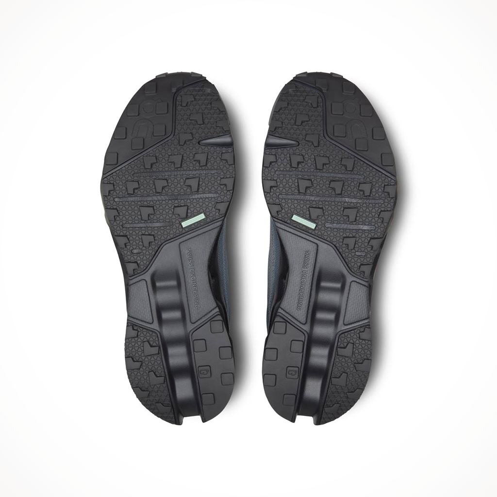 Product image: On Womens Cloudsurfer Trail Eclipse Black, showing the outsole tread pattern.