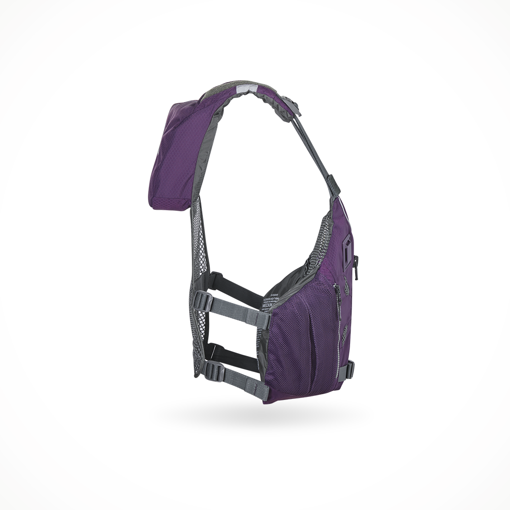 Product image: Paddling Astral PF Ds EV Eight Eggplant, side profile view.