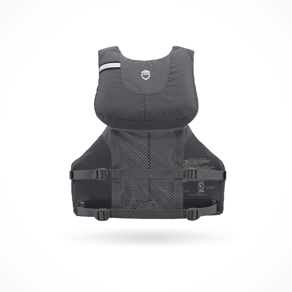 Product image: Paddling PF Ds NRS Chinook Charcoal, shown from the back.
