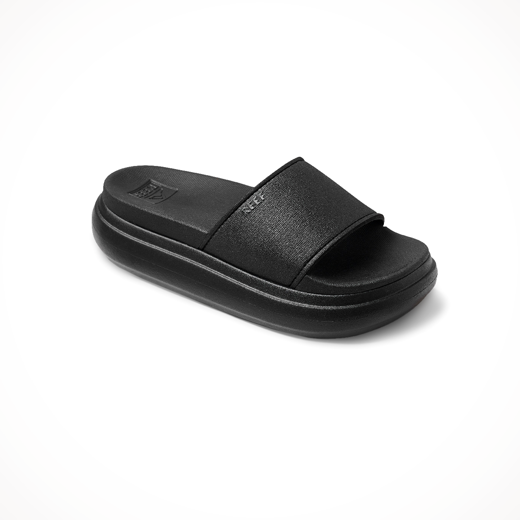 Product image: Reef Womens Cushion Bondi Bay Black Black, shown from an angle.