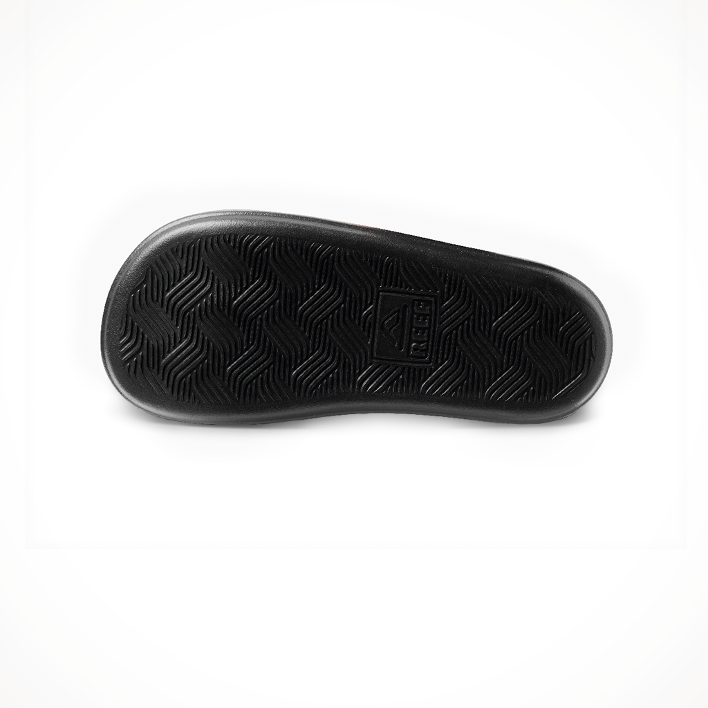 Product image: Reef Womens Cushion Bondi Bay Black Black, showing the outsole tread pattern.