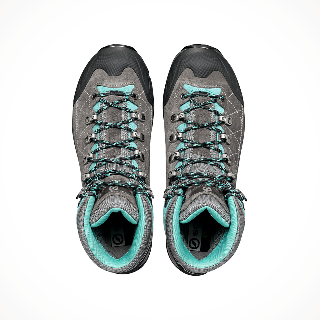 Product image: Scarpa Kailash Trek GTX Smoke Lagoon Wo Mens 2024, shown from above.