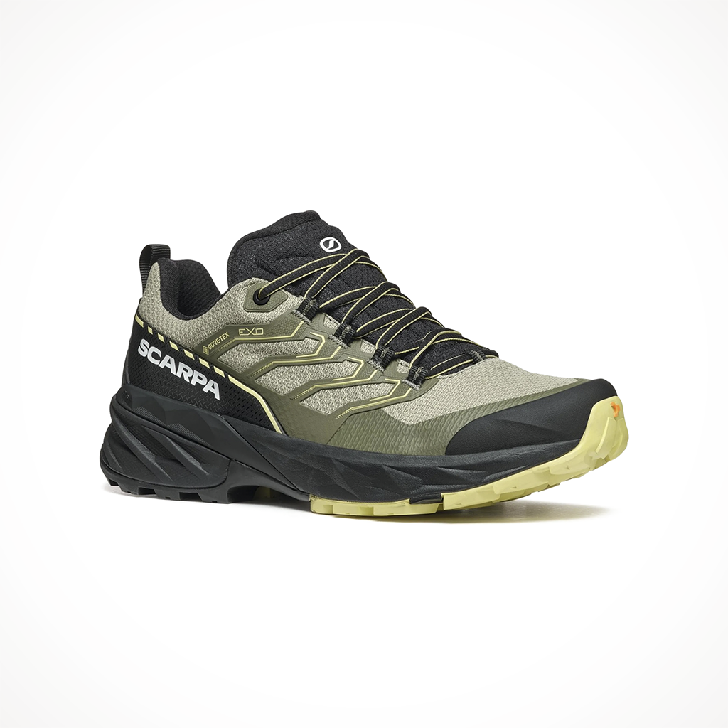 Product image: Scarpa Rush 2 Gtx Sage Dusty Yellow Womens 2024, shown from a three-quarter angled view.