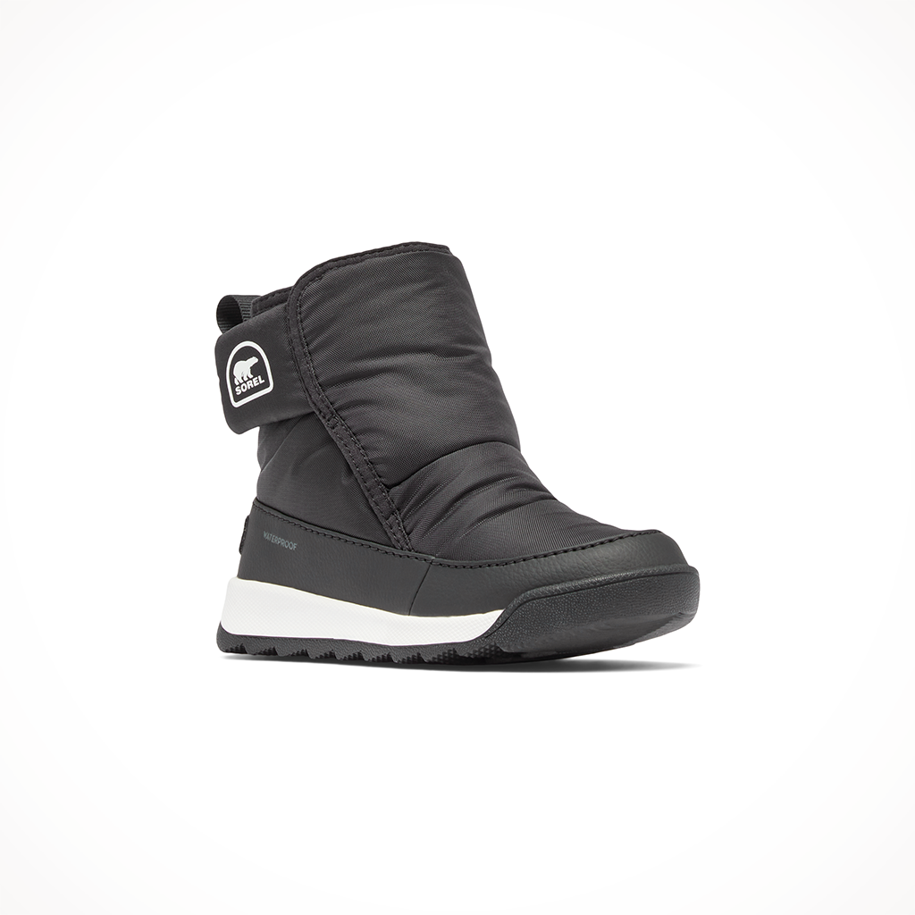 Product image: Sorel Whitney II Plus Bootie WP Black Sea Salt Kids 2024, shown from a three-quarter angled view.