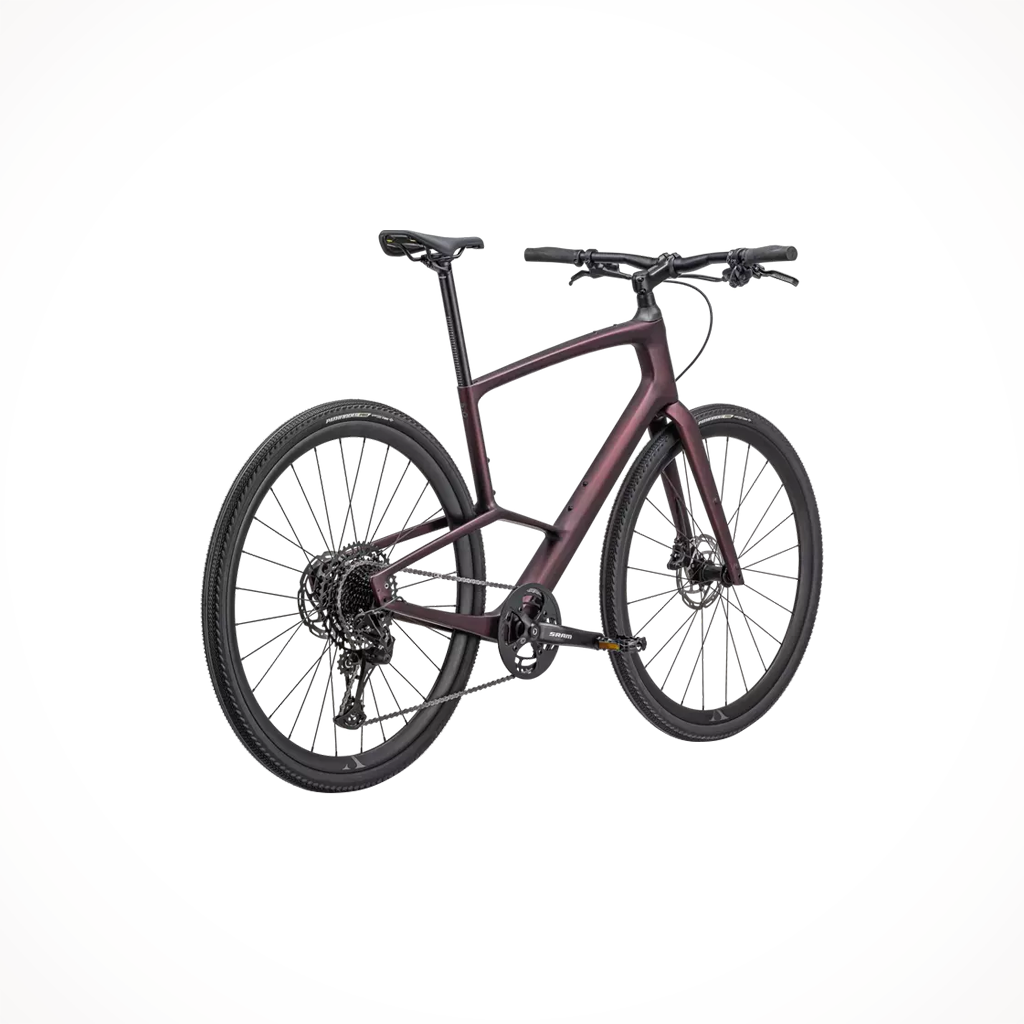 Product image: Specialized SIRRUS X 5.0 REDTNT CARB BLK 2024, shown from the back.