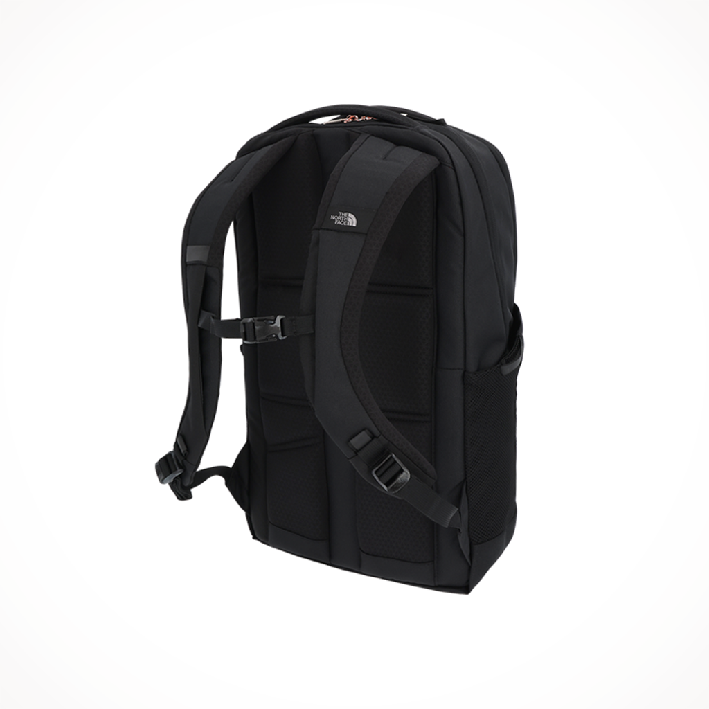 Product image: TNF Jester TNF Black Burnt Coral metallic Womens, shown from the back.