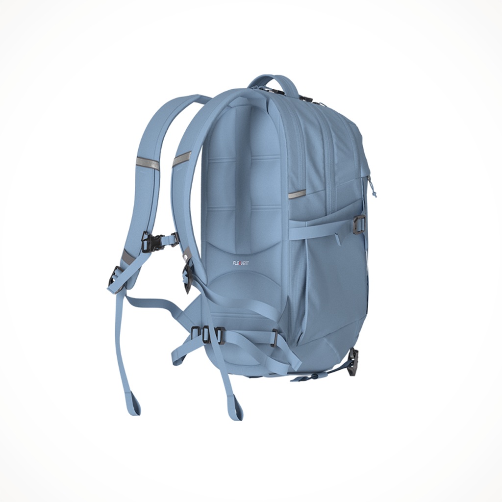 Product image: TNF Recon Steel Blue Dark Heather Steel Blue Womens, shown from the back.