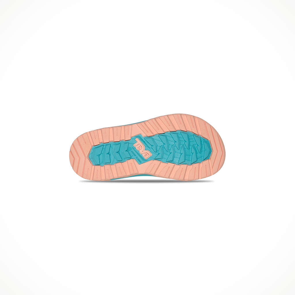 Product image: Teva Hurricane XLT JR Ocean Creatures Blue Radiance Kids 2026, showing the bottom view.
