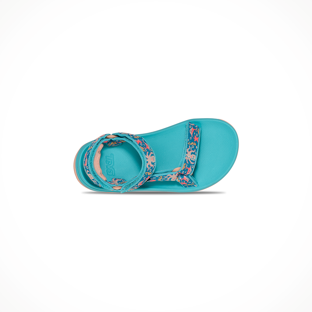 Product image: Teva Hurricane XLT JR Ocean Creatures Blue Radiance Kids 2026, shown from above.