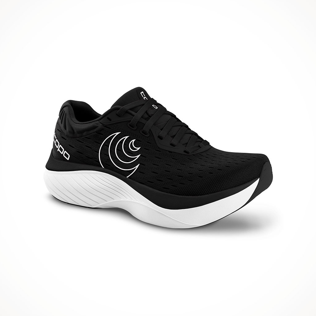 Product image: Topo Atmos Black White Womens 2024, shown from a three-quarter angled view.