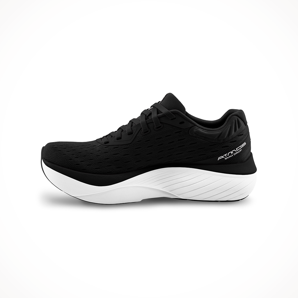 Product image: Topo Atmos Black White Womens 2024, shown from the left side profile.