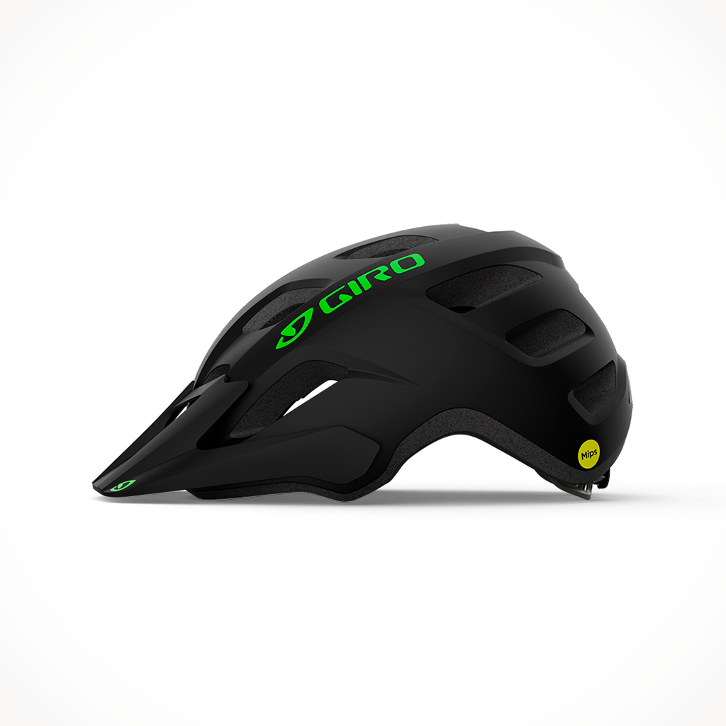 Product image: Tremor Mips Child Helmet Matte Black Green K Ids 2026, side profile view.