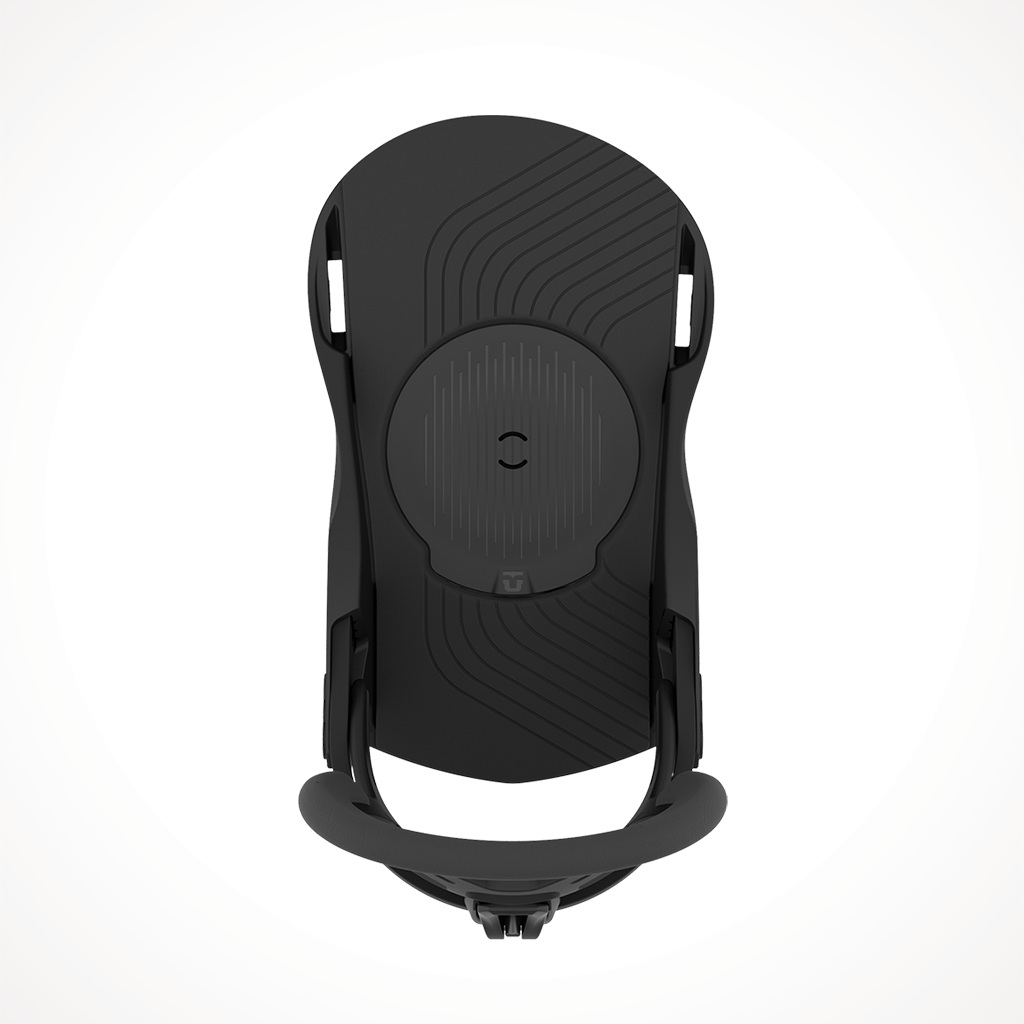 Product image: Union Cadet 2024 Snowboard Binding Black, shown from above.