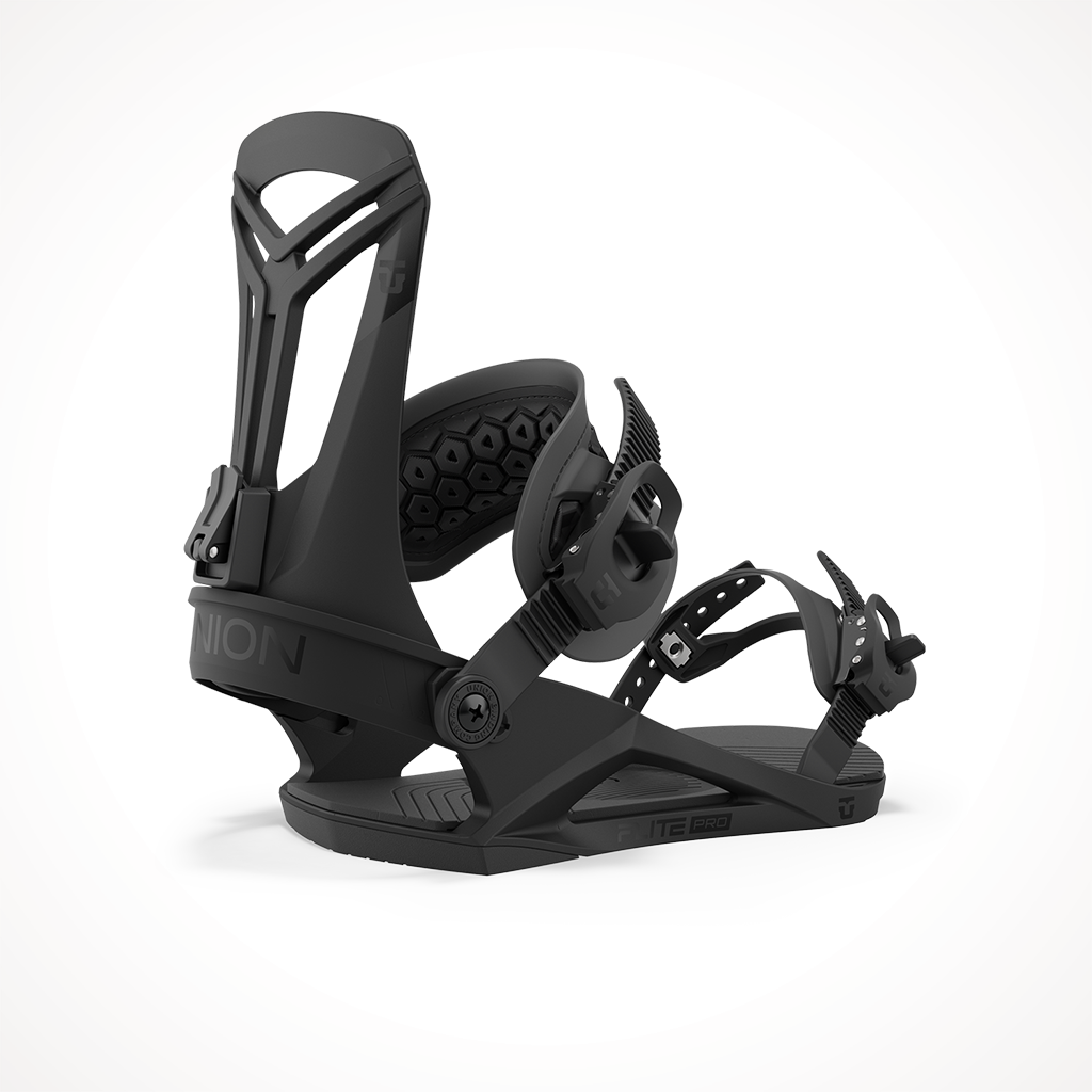 Product image: Union Flight Pro 2024 Snowboard Binding Black, shown from the back.