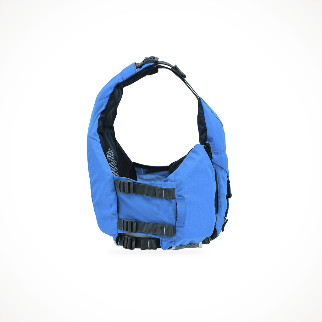 Product image: Astral Ringo PFD Ocean Blue, side profile view.