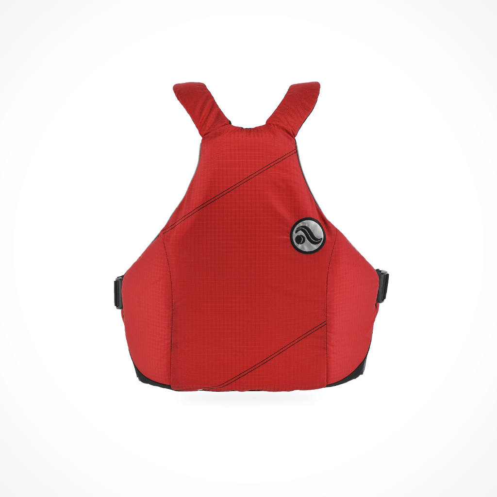 Product image: Astral YTV PFD Cherry Creek Red, shown from the back.