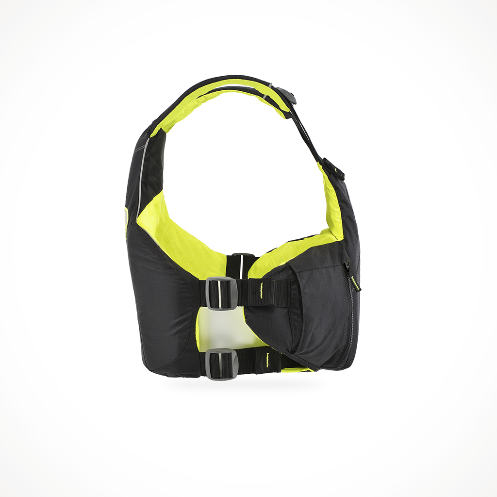 Product image: Astral YTV PFD Slate Black, side profile view.