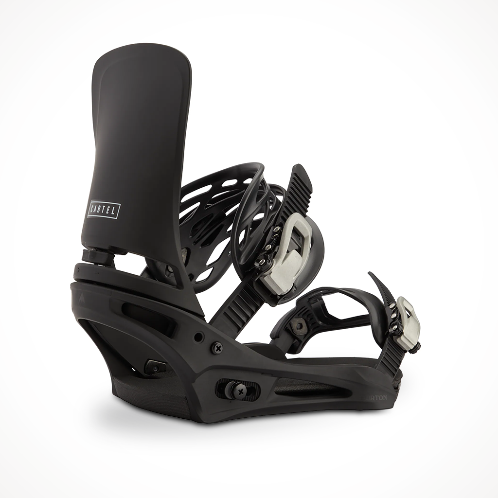 Product image: Burton Cartel Reflex 2023 Snowboard Binding Black, shown from the back.