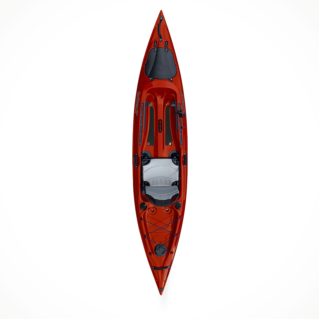 Product image: Eddyline Caribbean 12 FS Angler Red Pearl Silver Top Alt.