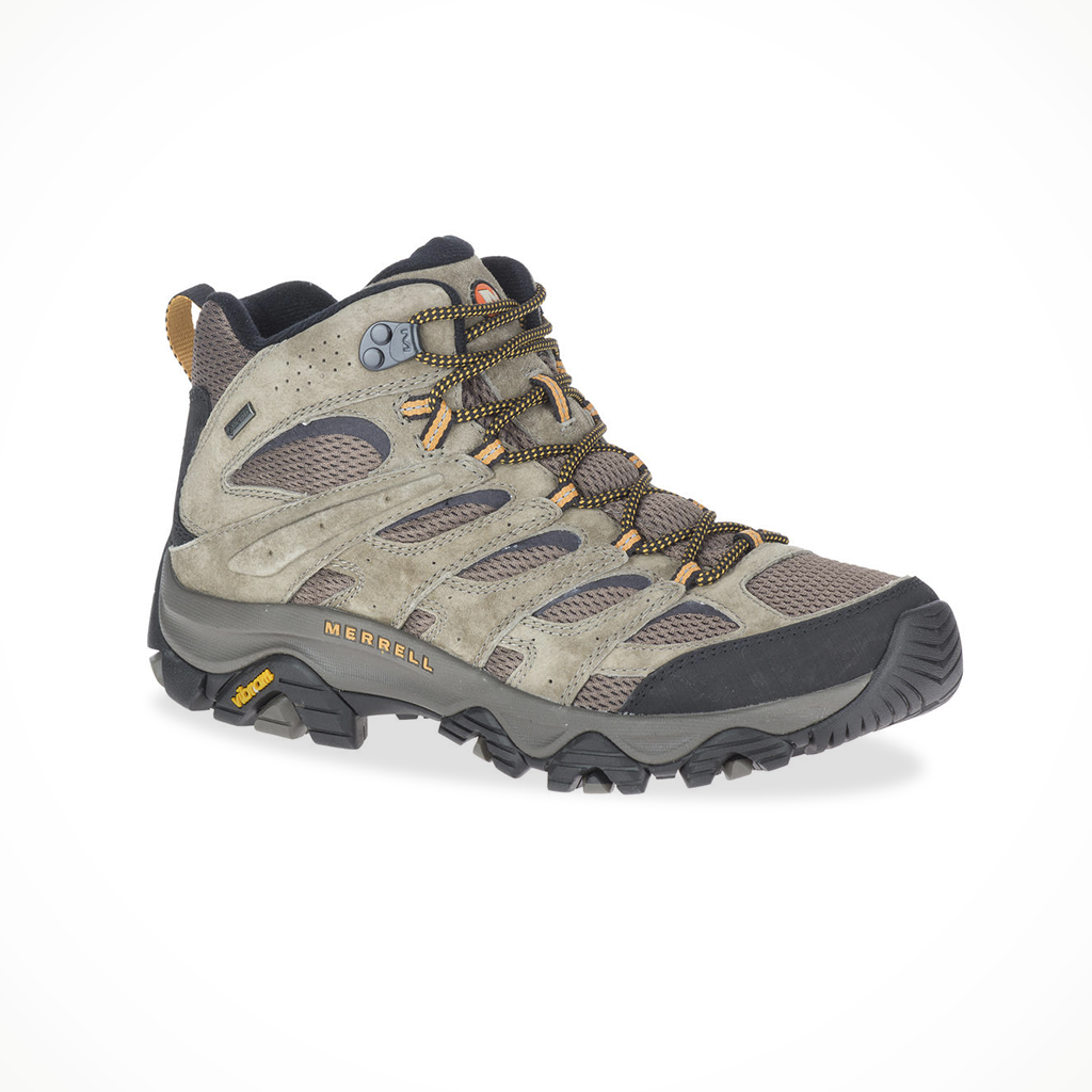 Product image: Footwear Merrell Hiking Boot Mens Moab 3 Mid GTX Walnut, shown from a three-quarter angled view.