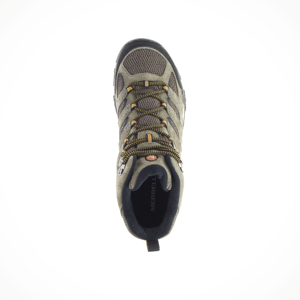 Product image: Footwear Merrell Hiking Boot Mens Moab 3 Mid GTX Walnut, shown from above.