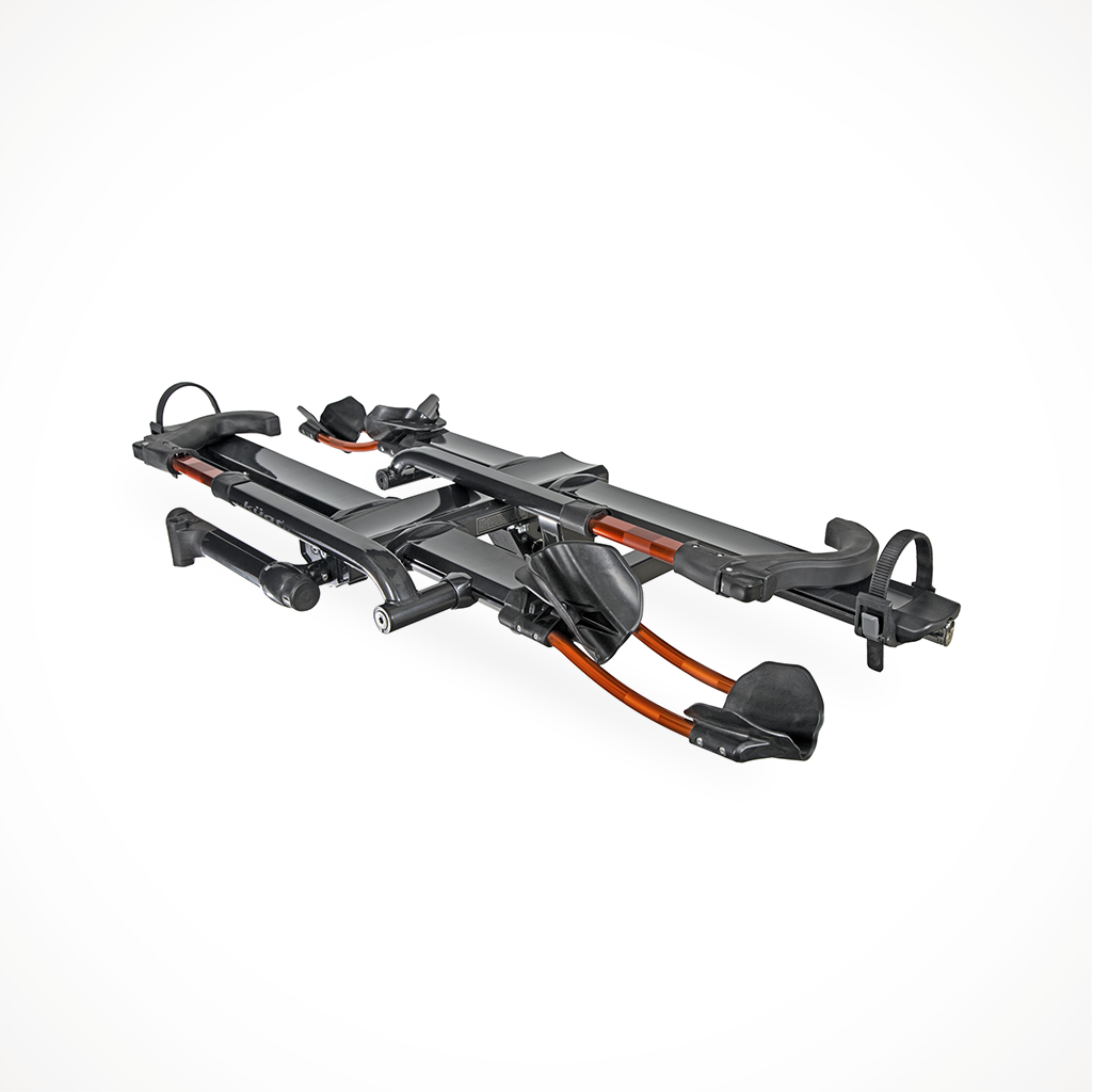 Product image: Kuat NV 2 0 2 Bike Rack Gray Orange, side profile view.