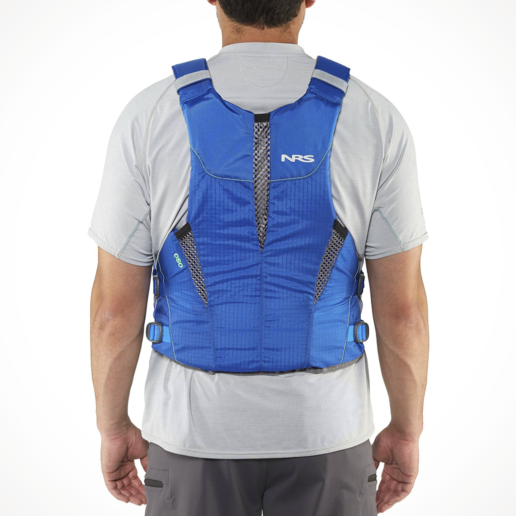 Product image: NRS Oso PFD Blue Model, shown from the back.