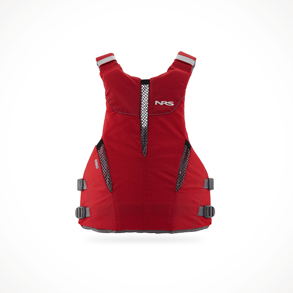 Product image: NRS Oso PFD Red, shown from the back.