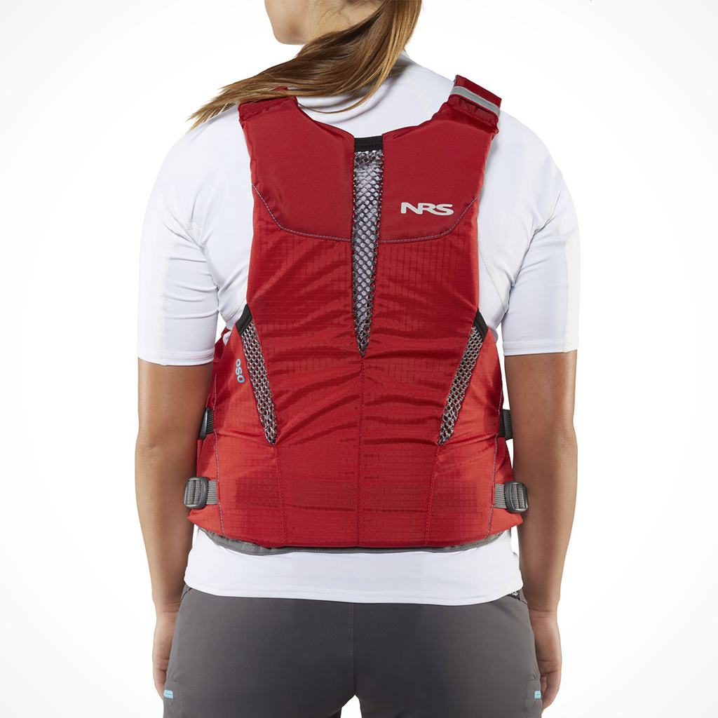 Product image: NRS Oso PFD Red F Model, shown from the back.