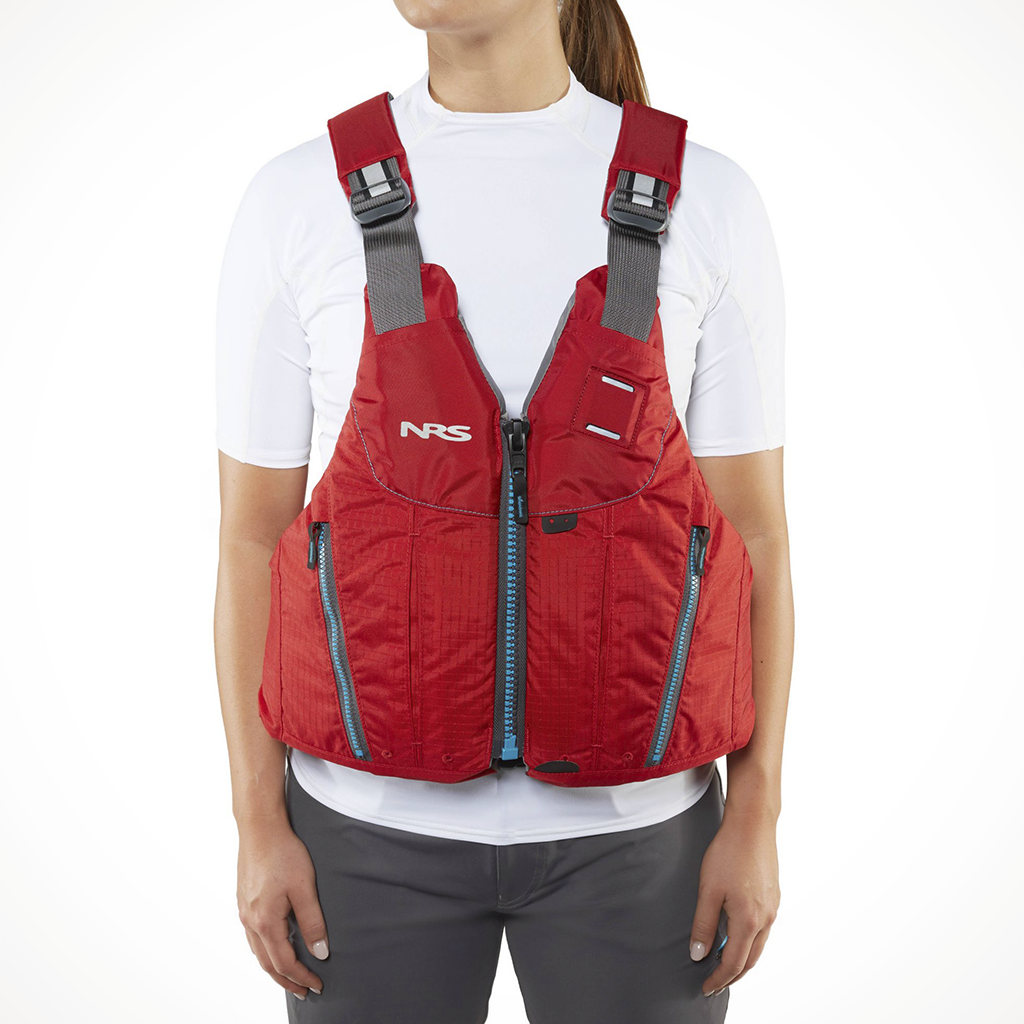 Product image: NRS Oso PFD Red F Model, shown from the front.