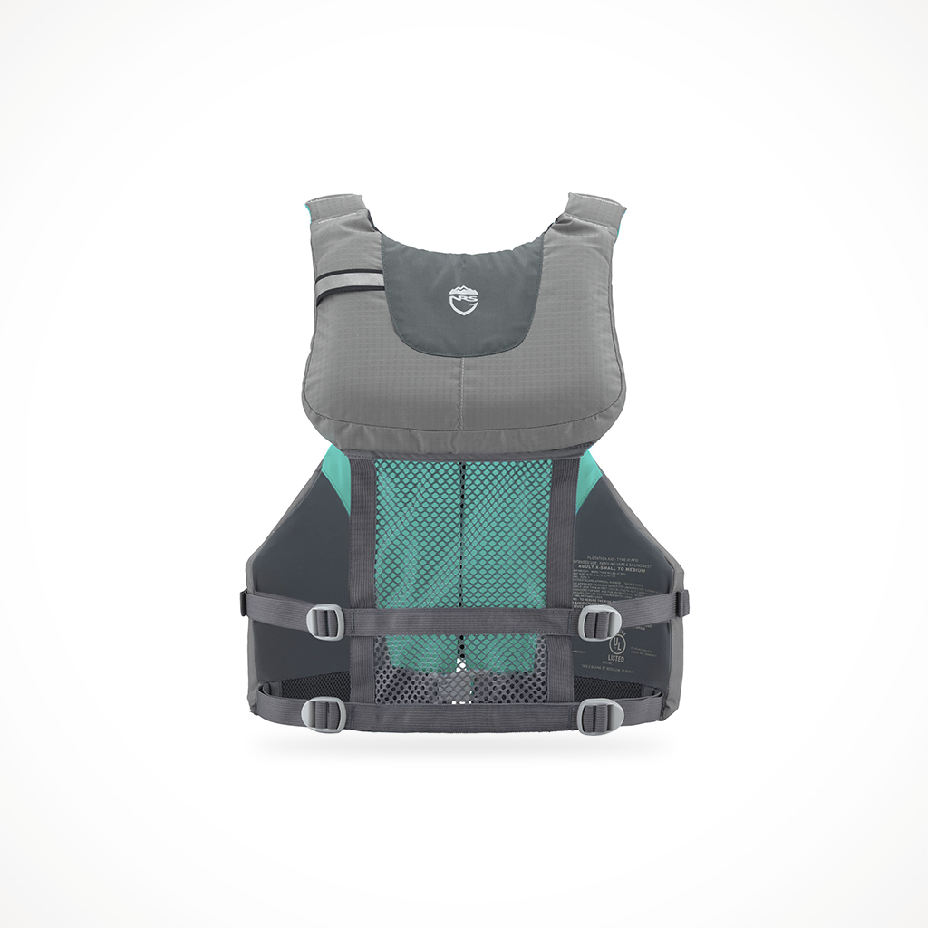 Product image: NRS Shenook Fishing PFD Silver, shown from the back.