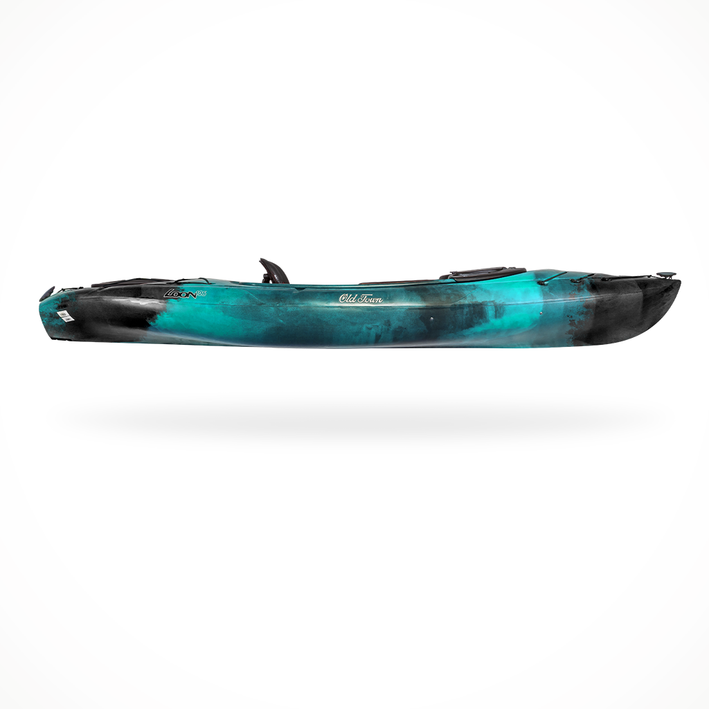 Product image: Paddling Kayaks Old Town Loon 120 Photic, side profile view.