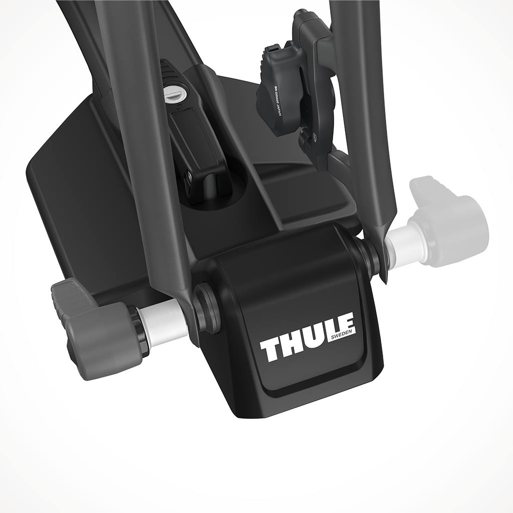 Product image: Thule Fast Ride Roof Bike Rack Black Front View.