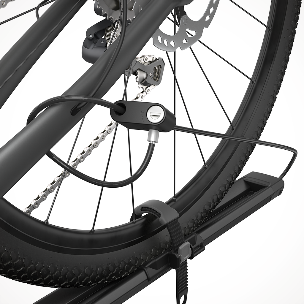 Product image: Thule Fast Ride Roof Bike Rack Black Wheel View.