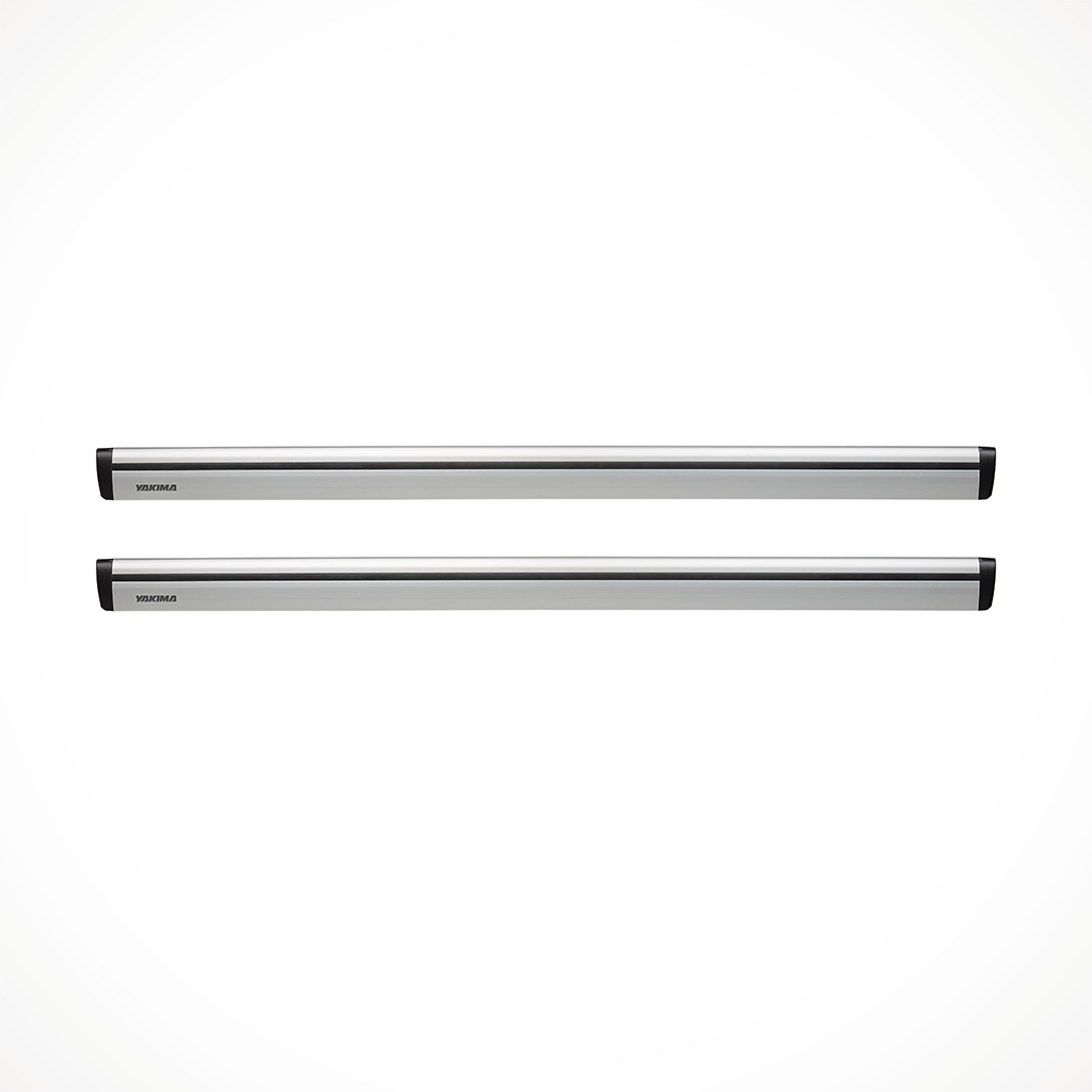 Product image: Yakima Jet Stream Roof Rack Crossbars Silver, shown from above.