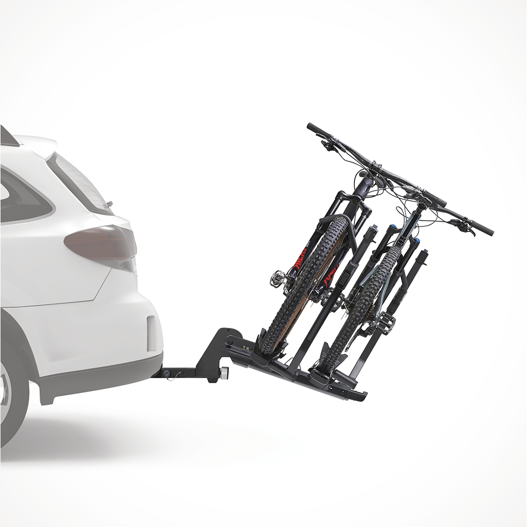 Product image: Yakima Stage Two 2 Hitch Bike Rack Anthracite Tilt.